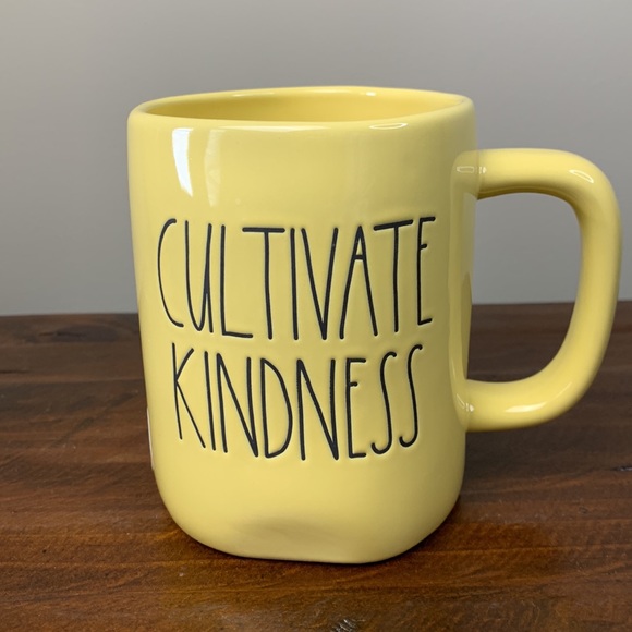 Last 1 - Rae Dunn “Cultivate Kindness” Yellow Double Sided Mug Rainbow - Picture 2 of 6